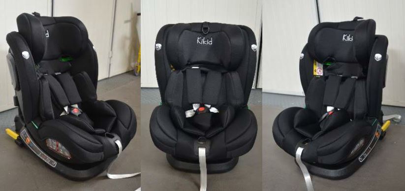 Billede fra myndighedens meddelelse af det tilbagekaldte produkt Kikid - model: 40-150 cm I-Size 360 Isofix R129 (HD16). Årsag: OVERTRÆD.