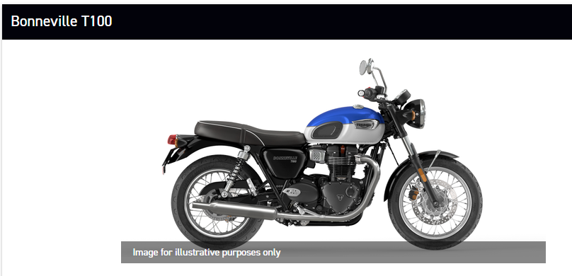 Billede fra myndighedens meddelelse af det tilbagekaldte produkt Triumph - model: Bonneville T100, Bonneville T120, Street Scrambler, Scrambler 900, Street Twin, Speed Twin 900. Årsag: OVERTRÆD.