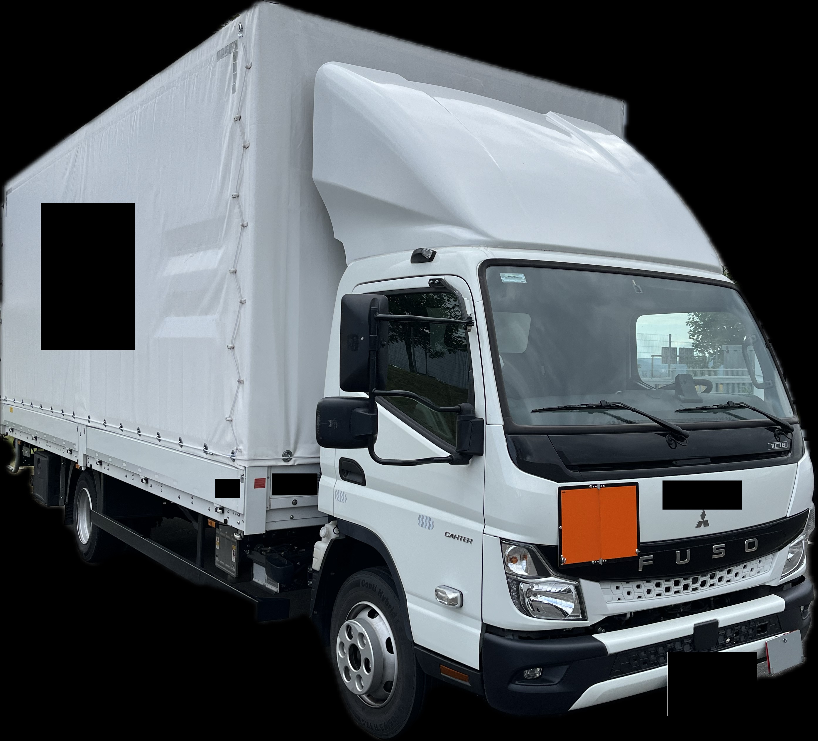 Billede fra myndighedens meddelelse af det tilbagekaldte produkt FUSO - Model: TF Canter Step-E - Recall code: RC2601 - Opfølgning. Årsag: OVERTRÆD.