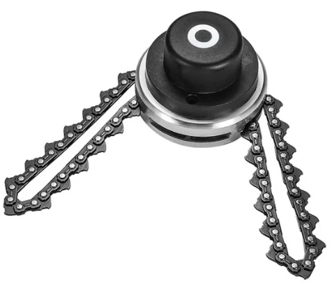 Billede fra myndighedens meddelelse af det tilbagekaldte produkt Garden Grass Brush Cutter Head Lawn Mower Chain Trimmer Head for Garden. Årsag: OVERTRÆD.