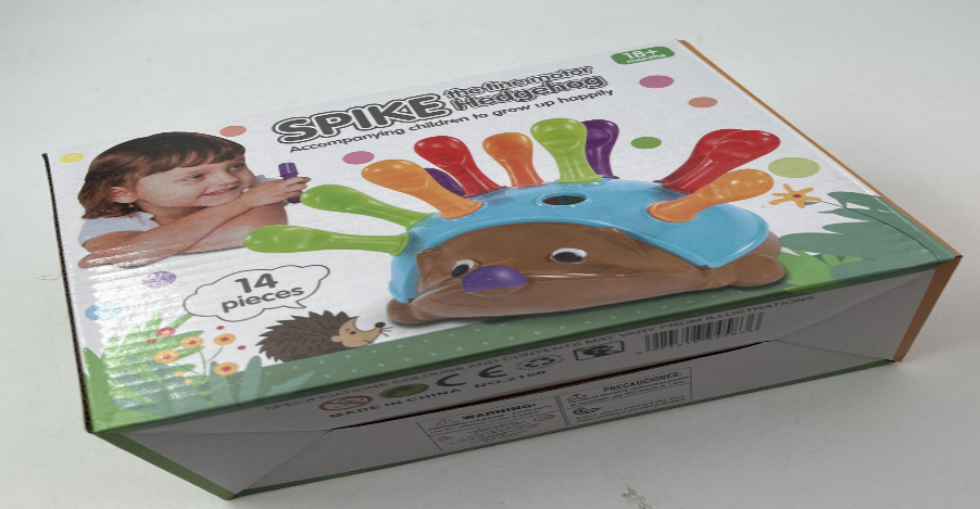Billede fra myndighedens meddelelse af det tilbagekaldte produkt Spike the Hedgehog børnespil. Årsag: OVERTRÆD.