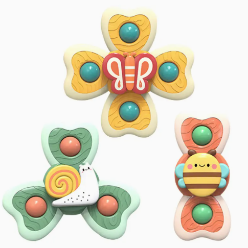 Billede fra myndighedens meddelelse af det tilbagekaldte produkt 1/3/4pcs Colorful Suction Cup Spinning Top Toys. Årsag: OVERTRÆD.