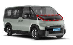 Billede fra myndighedens meddelelse af det tilbagekaldte produkt KIA - Model: PV5. Årsag: OVERTRÆD.