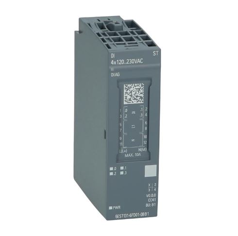 Billede fra myndighedens meddelelse af det tilbagekaldte produkt SIMATIC ET 200SP DI 4x 120..230V AC ST modul. Årsag: OKTILTAG.